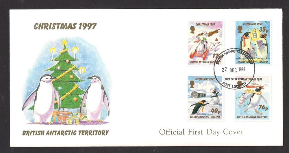 British Antarctic Territory BAT FDC Scott 249-252 1997 Christmas