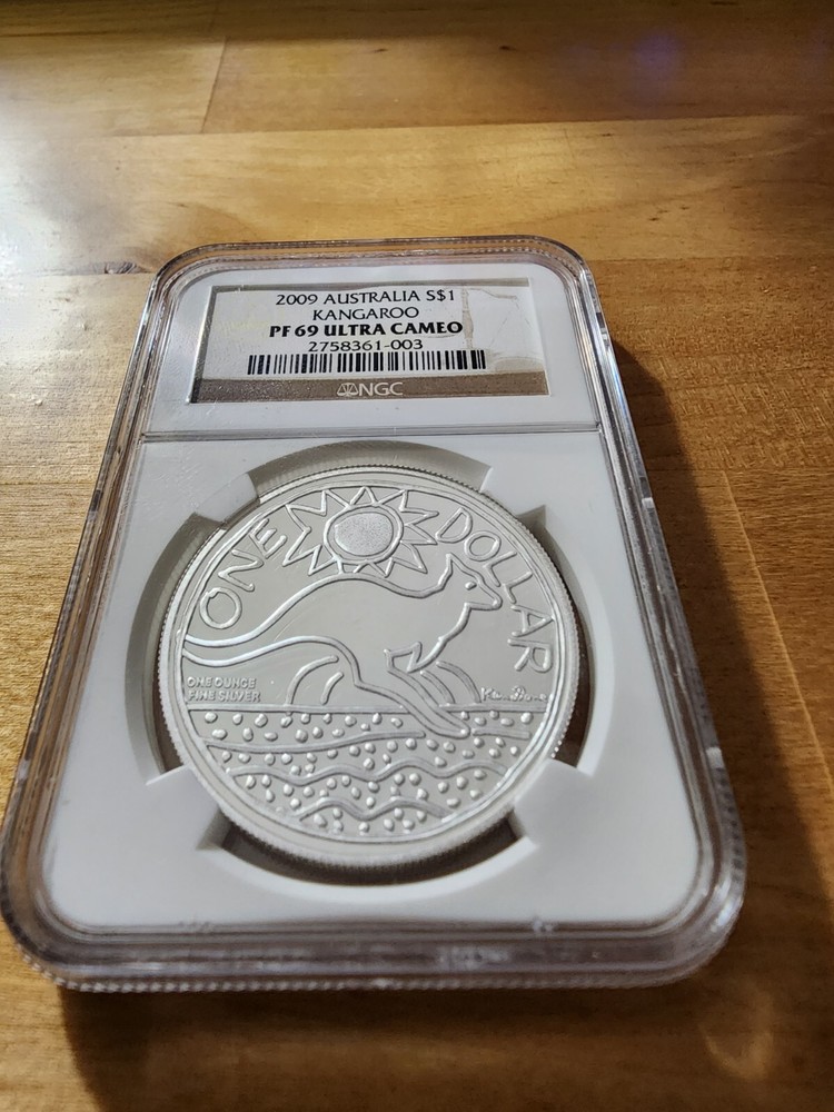 2009 Australian Silver $1 Aboriginal Kangaroo NGC Pf69