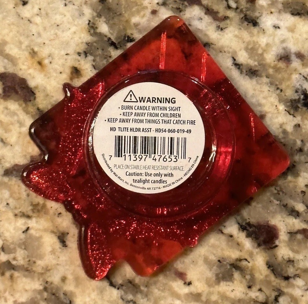 Red Christmas Bow Tea Light Candle Holder