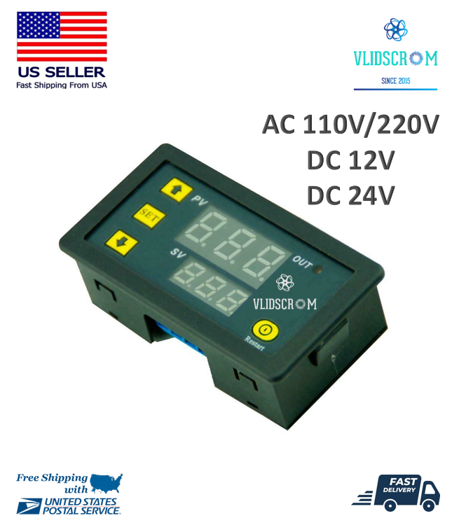 AC DC Timer Switch Cycling Module Digital Display Time Delay Relay Timing Led