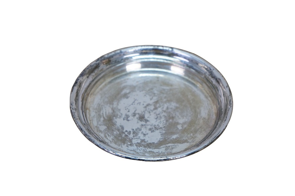 Antique Solid Sterling Silver 925 Wine Drink Bottle Coaster 53g 4.5"
