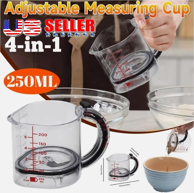 4-in-1 Adjustable Measuring Cup Push Up Multi-Functional Measuring Cube Cups