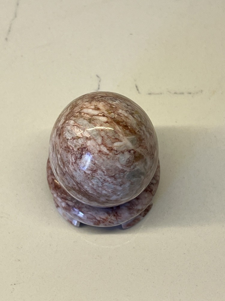 Vintage Onyx Stone Egg With Stand /Shelf Decor