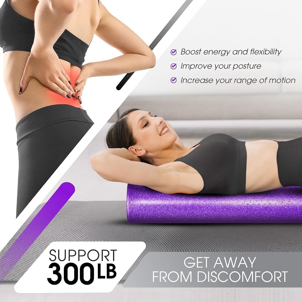 High-Density EPP Round Back Roller Foam, Exercise Foam Roller for Yoga, Pilat...