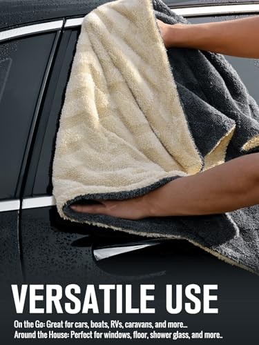 Large Car Drying Towel- 26‘’ by 20'', 2 Pack-Premium Microfiber Cleaning