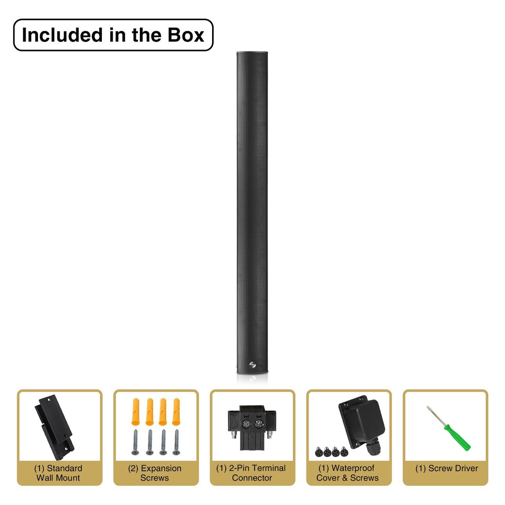 Sound Town Passive Line Array Column Speaker w/ Wall Mount Bracket (CARPO-M106B)