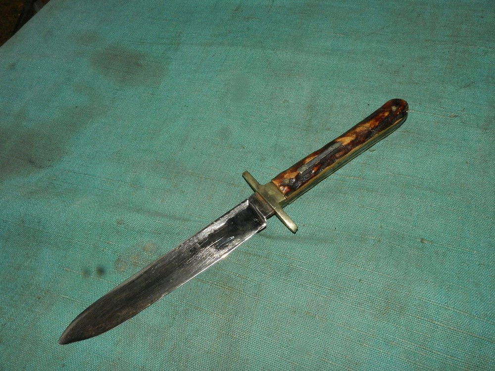 19th century Sheffield stag handle boot knife