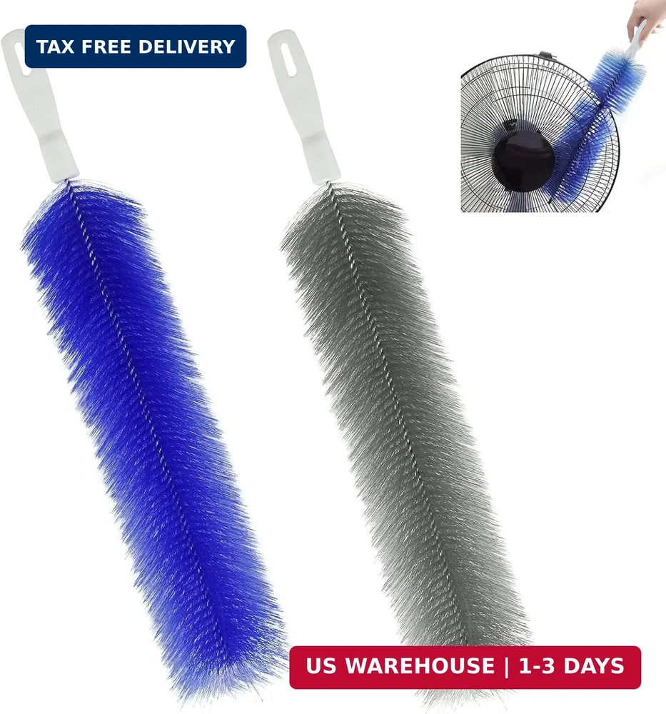2 Pcs Cobweb Duster, Bendable Fan Cleaner Brushes Set Reusable, Plastic Microfib