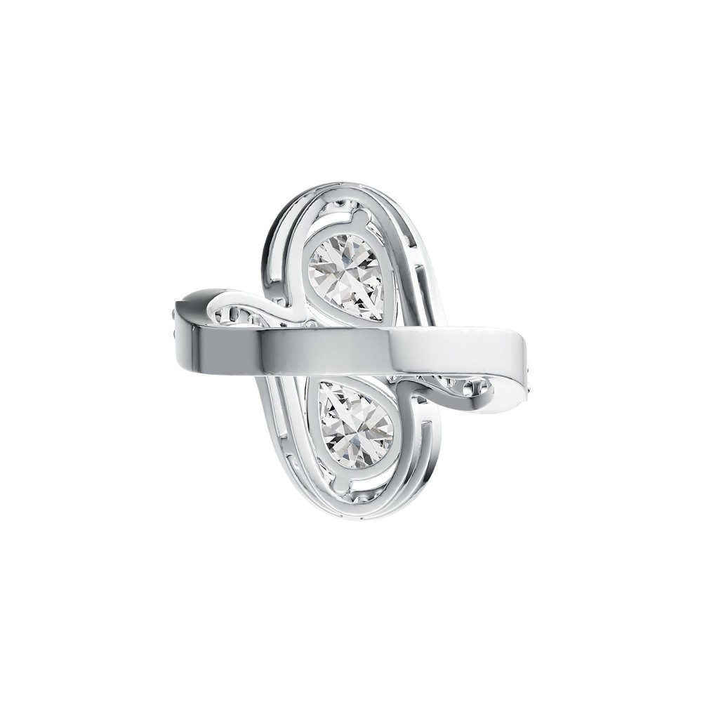Sterling Silver Semi Mount Ring Setting Pear PE 8X6mm Bypass