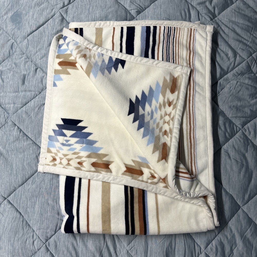 Pendleton Reversible Plush Throw-50x70in Savanna Stripe 100% Polyester