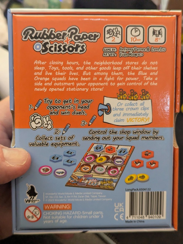 RUBBER PAPER SCISSORS Board Game 100% COMPLETE 2023