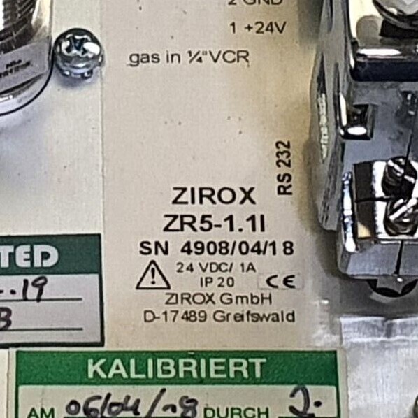 ZIROX ZR5-1.1I Oxygen Measuring System