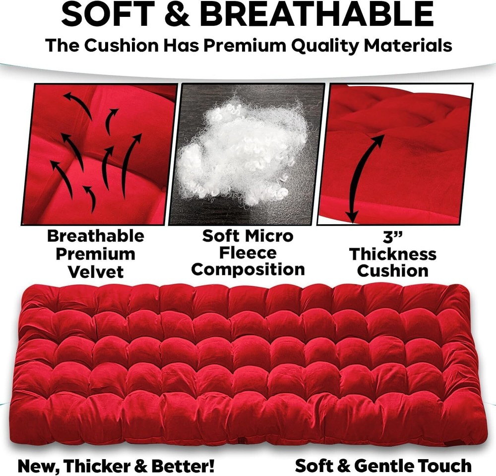 Folding Cot Pad Sleeping Mat Thick Soft Comfrtable Mattress Pad Red Sleeping Mat