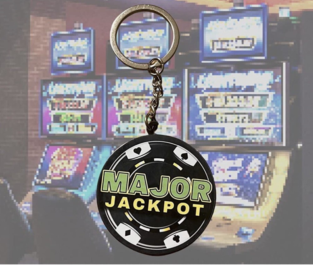 Lucky Slot Machine, Major Jackpot, Winner, Keychain
