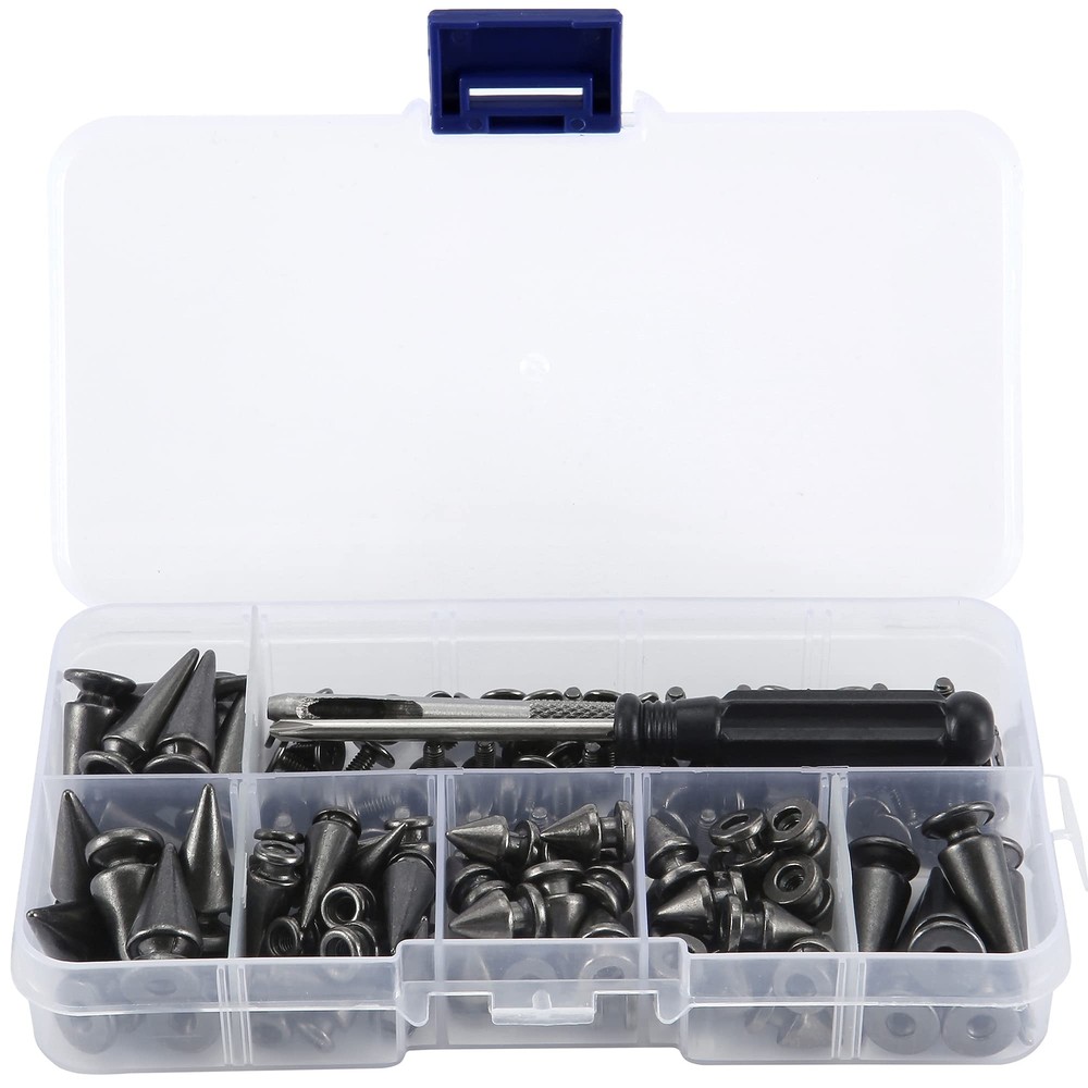 70 Sets Mixed Shape Spikes Assorted Sizes Screw Back Bullet Studs Clothing
