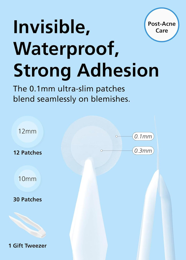 EasyDerm Beauty Patch(42 Counts) - 100% Hydrocolloid Pimple Patch for Zit Spo...