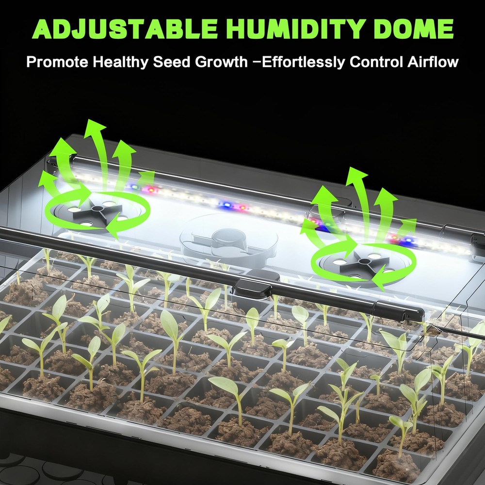 60-Cell Self-Watering Seed Starter Tray with Grow Light, Upgraded 1–24H Timer...