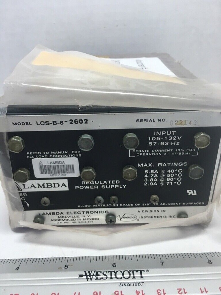 VEECO / LAMBDA LCS-B-6-2602 IECEN60947-4-1 ELECTRICAL NONROTATING CONVERTER