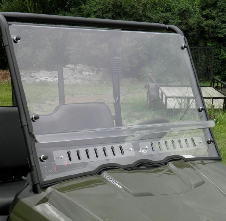 2009-2014 Polaris Ranger Mid Size 2-Pc Vented Windshield with Loop Clamps