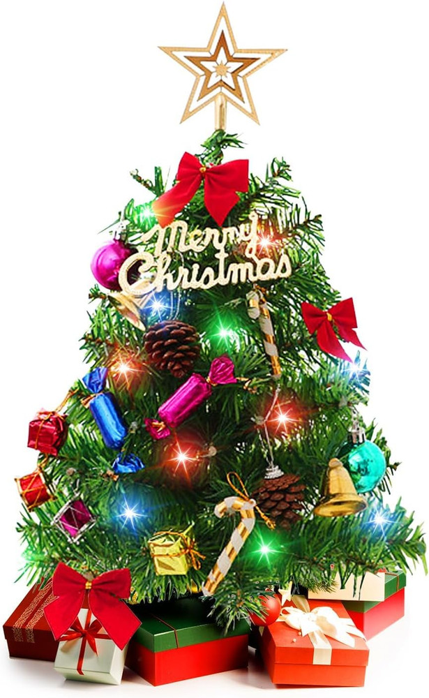 20 Inch Christmas Tree with Light Small Table Top Christmas Tree with LED String
