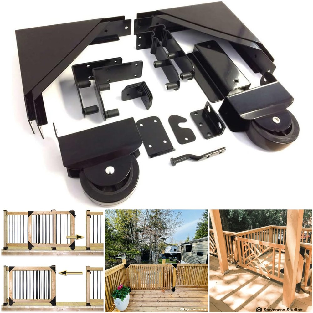 Black Sliding Gate Kit 11052 11070 Replacement Hardware - Size Large