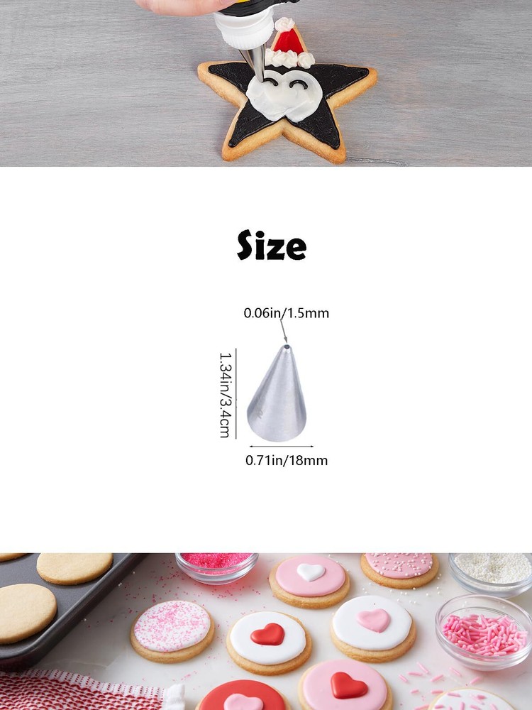 Round Cake Decorating Tip #2Plain Icing Piping Tip #2 for DotsStringworkSmall...