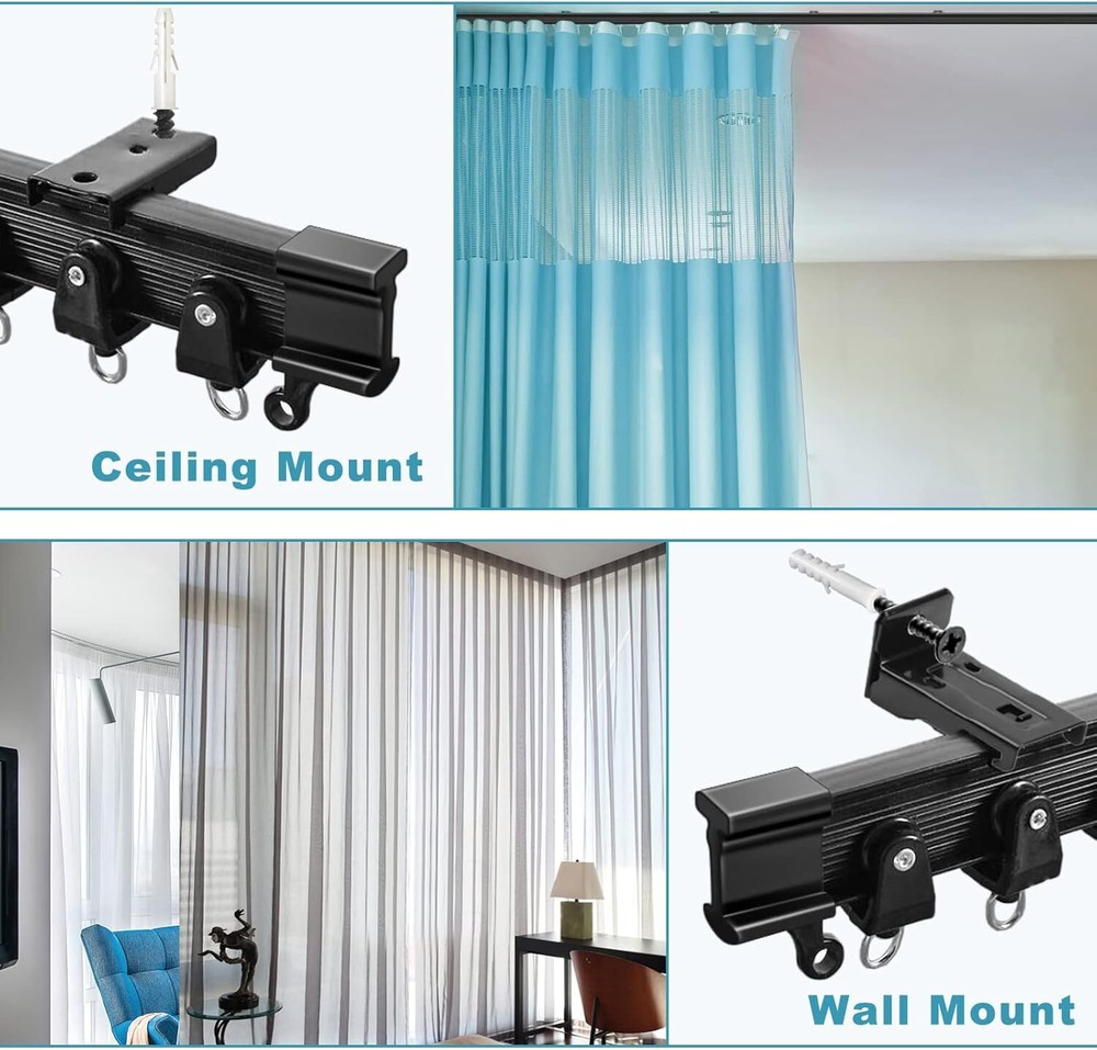 16 Ft Ceiling Curtain Track Flexible Bendable Sliding Curtain Rail System