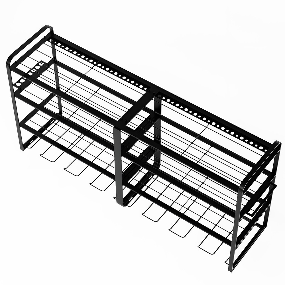 Power Tool Organizer 8 Drill Holder Wall Mount 4 Layers Garage Tool Organizers