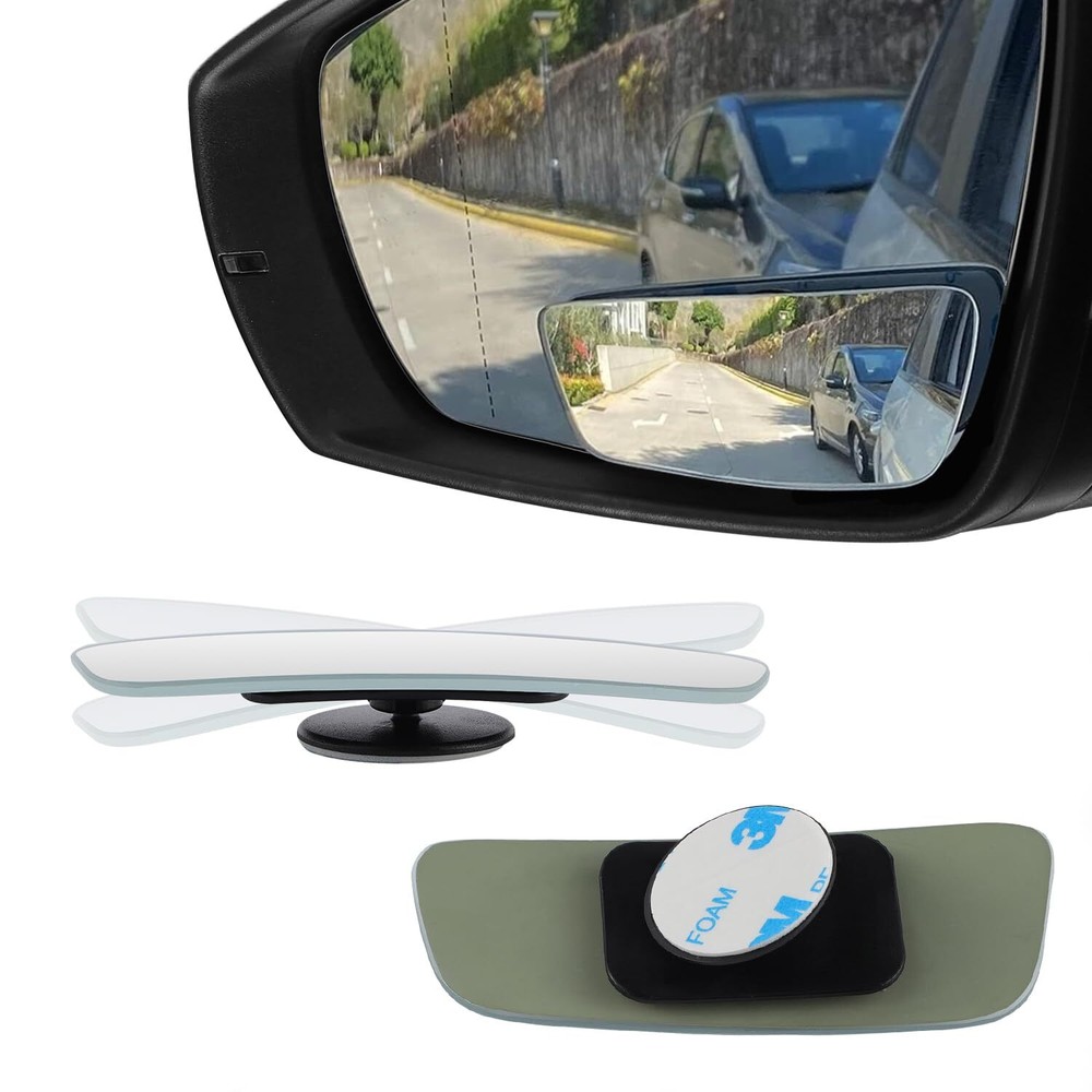2 Pack Espejo de punto ciego de forma rectangular Espejo retrovisor convexo
