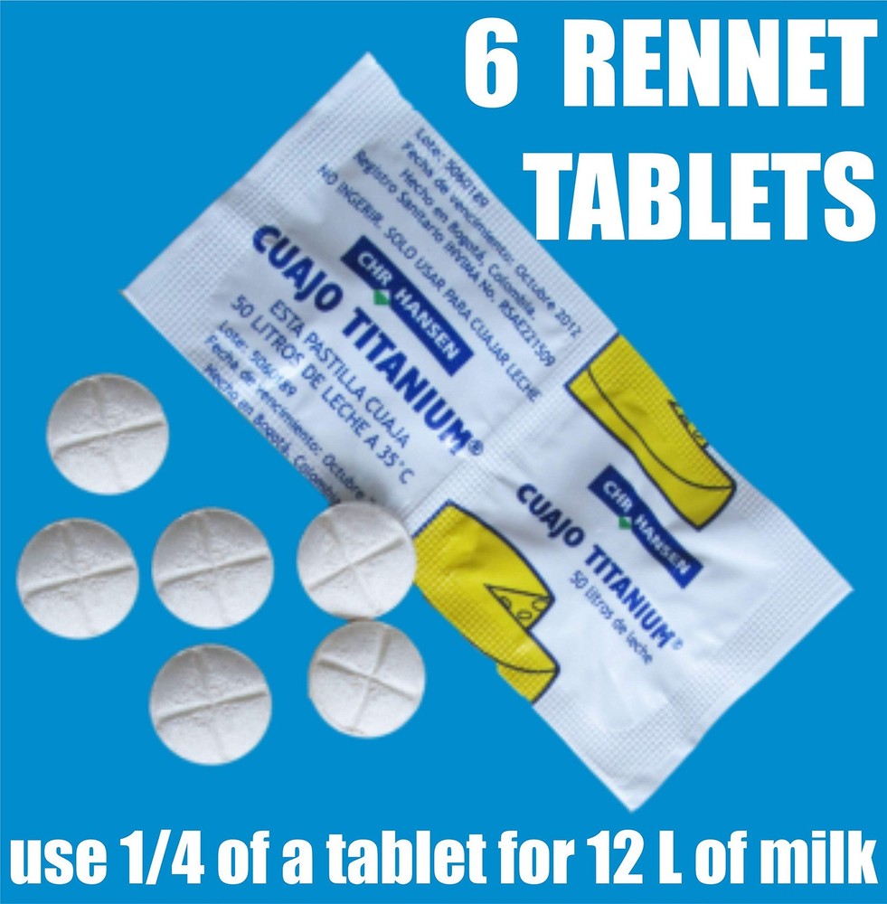 RENNET TABLETS/CUAJO TITANIUM / 6 TABLETS / 6 PASTILLAS / 6 TABLETTES