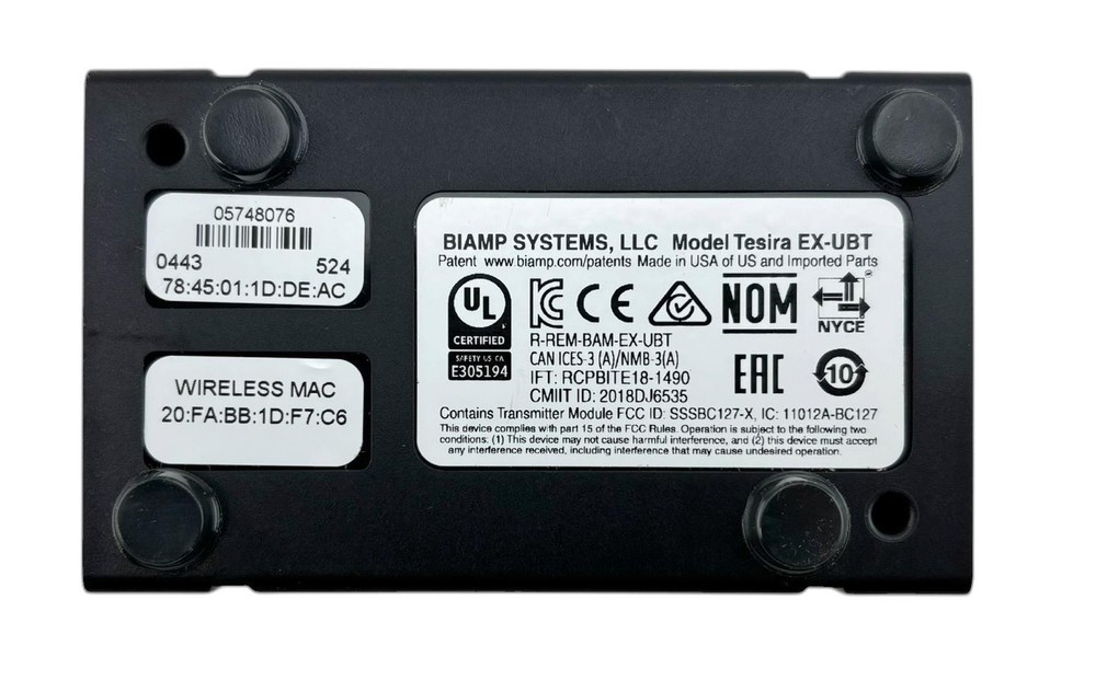 Biamp Tesira EX-UBT PoE+ Bluetooth USB Compact Expander/Extender