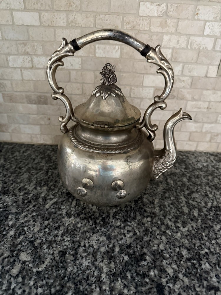 Vintage Victorian Silver Plated Tilting Tea Pot