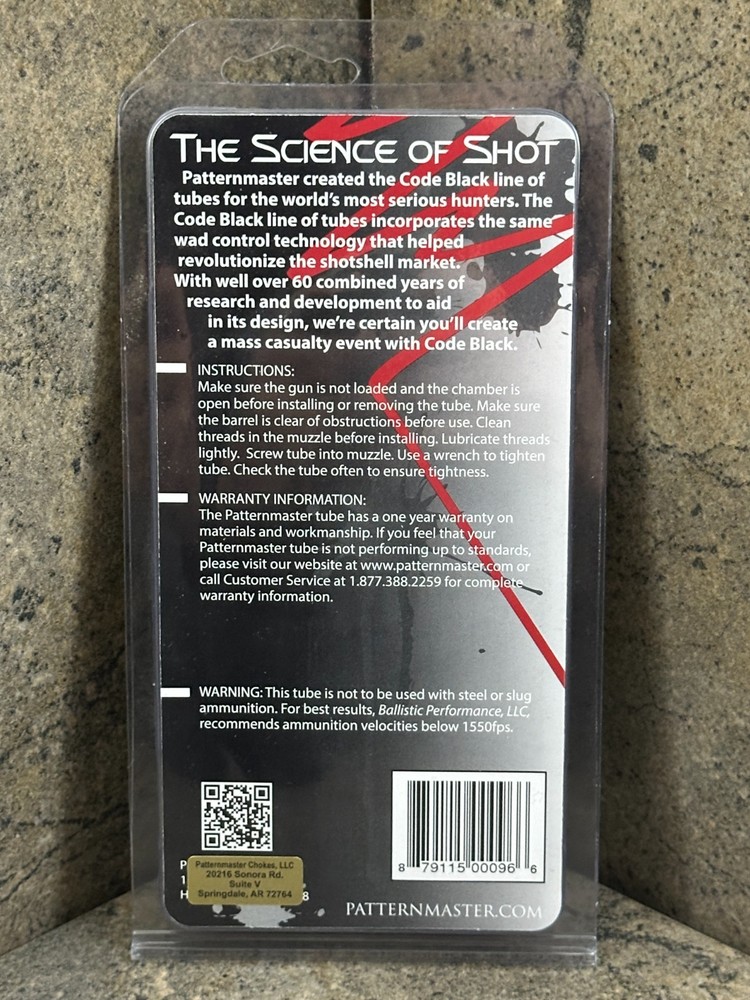 Patternmaster Code Black Turkey Choke Tube for 12ga Mossberg 835/935 .665