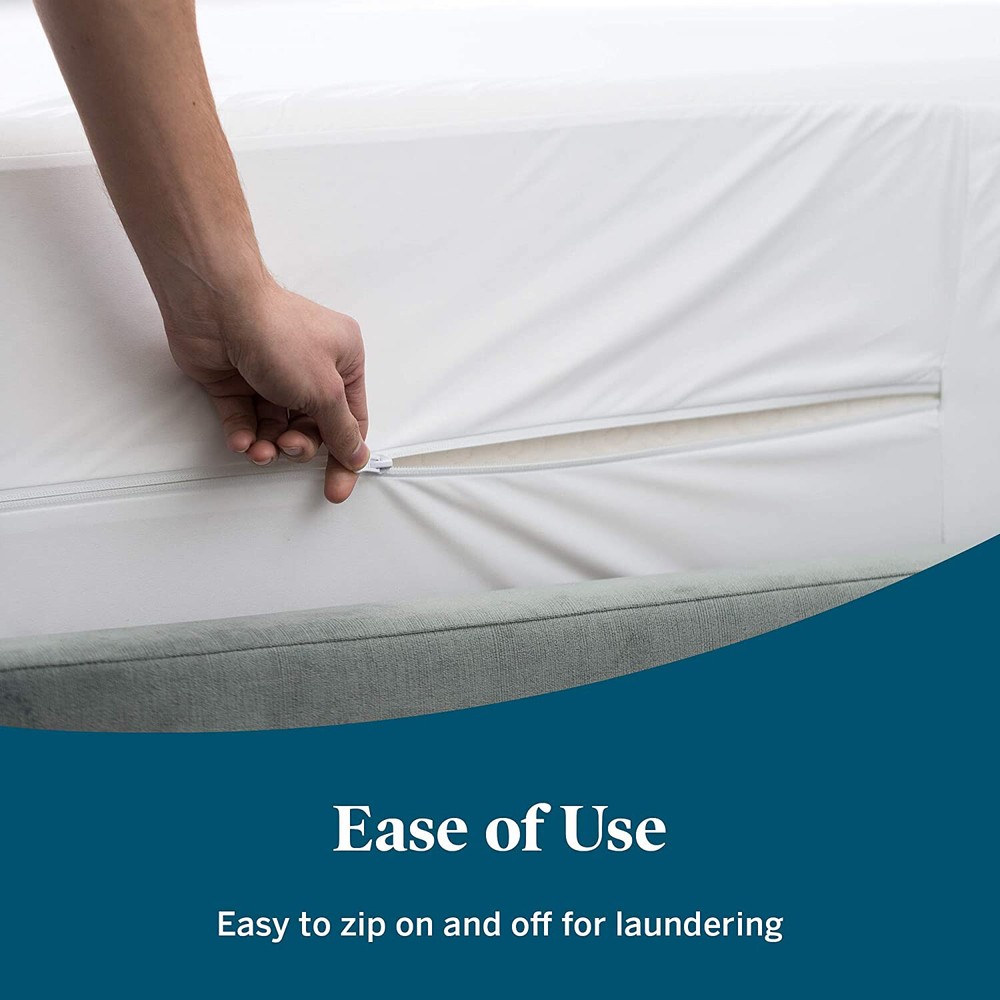Zippered Mattress Protector Waterproof Completely Surrounds Matress Bedbug Proof