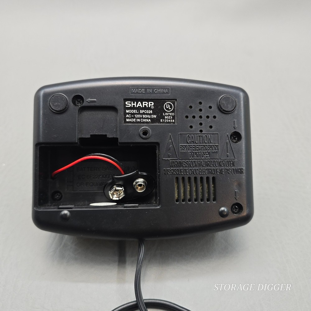 Sharp SPC026 Digital Alarm Clock Black LED Display Snooze Button Battery Backup