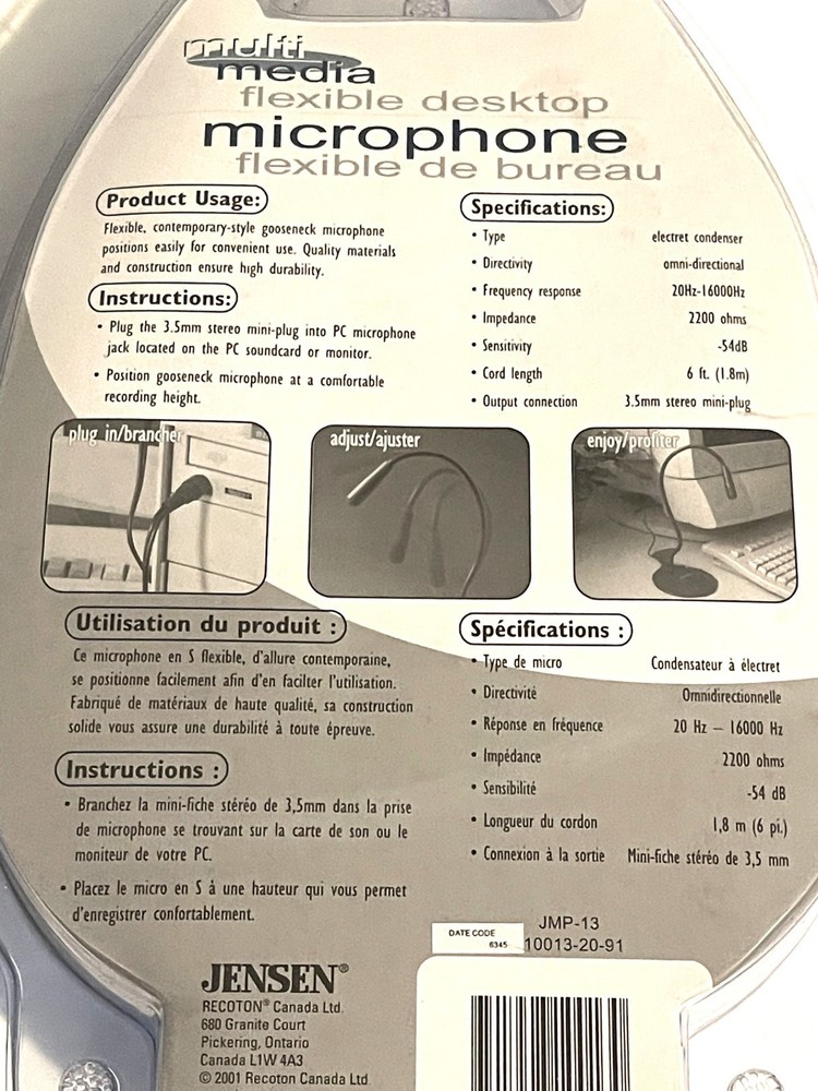 Flexible Desktop Microphone by Jensen Multimedia