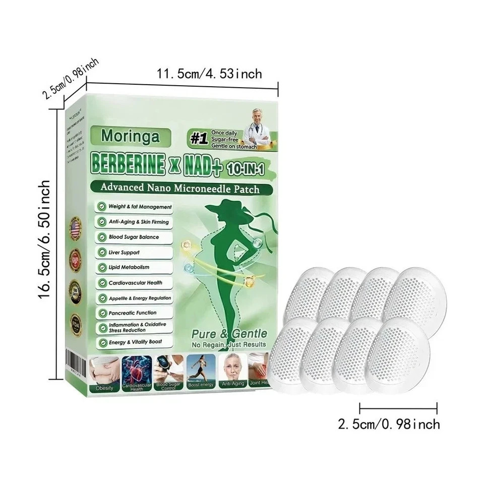 Moringa Berberine 10-in-1 Advanced Nano Microneedle Patch (7pcs/box)