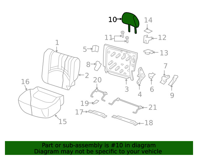 Genuine Ford Head Rest Assembly AE6Z-78611A08-AC