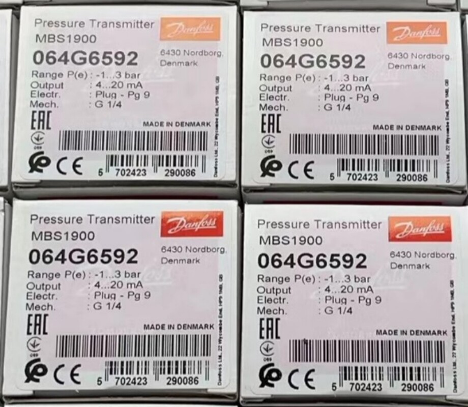 Danfoss Pressure Transmitter Sensor MBS1900 064G6592（-1~3BAR）