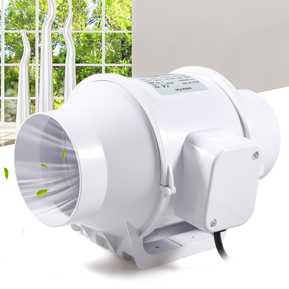 4'' Inline Duct Fan - Quiet, Waterproof Blower for Efficient Air Circulation