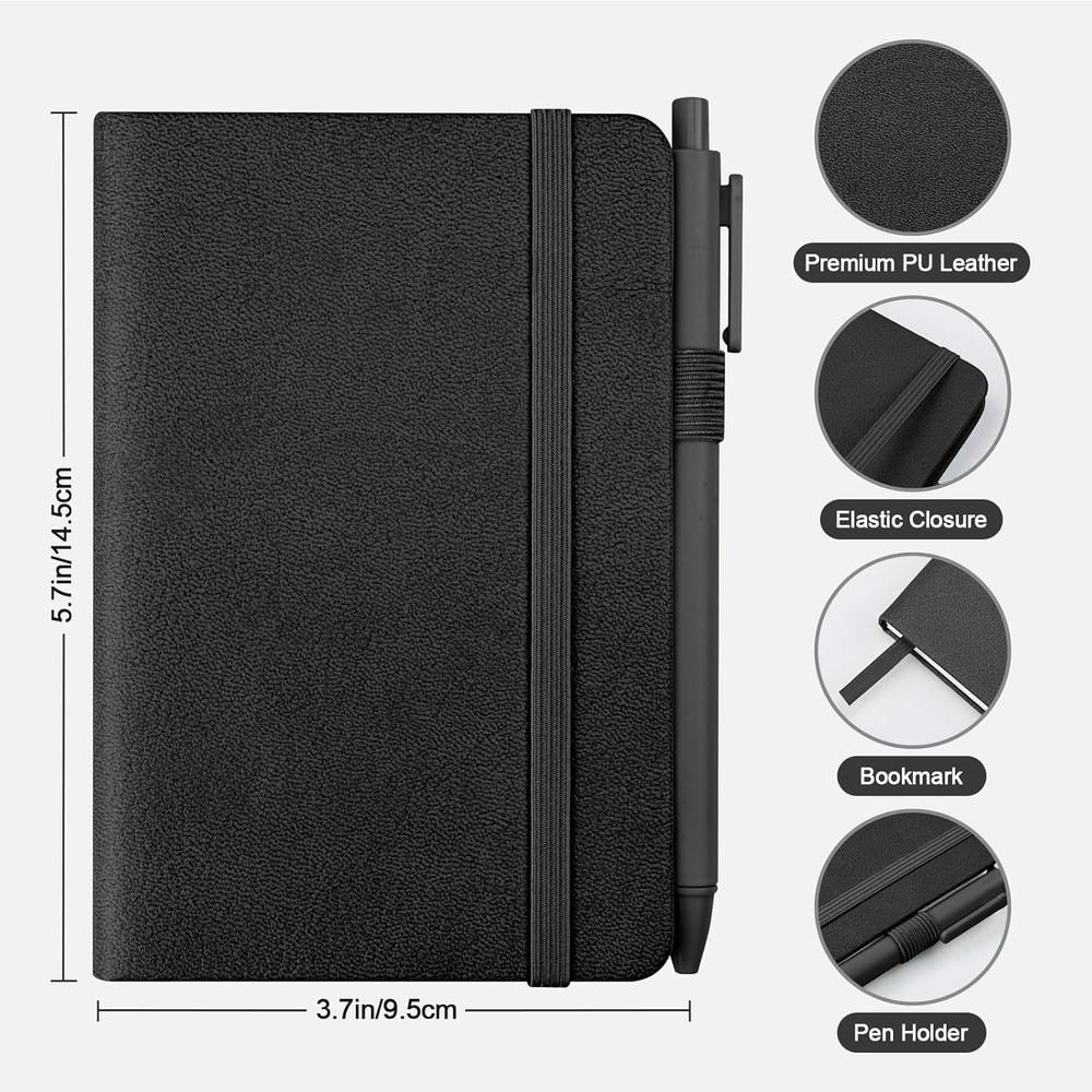 Lined Pocket Notebook Journal: 3 Pack Small Notebooks for Note Taking, A6 Mini N