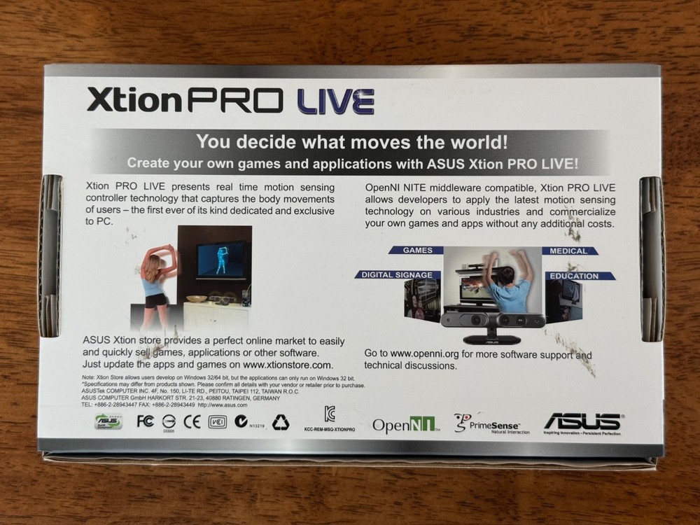 Asus Xtion Pro Live RGB and Depth Sensor for Developers