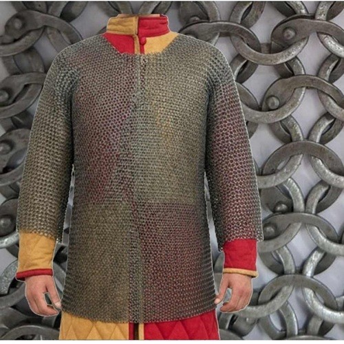 9 mm Chainmail Shirt – Short Sleeve Flat Riveted Medieval Armor