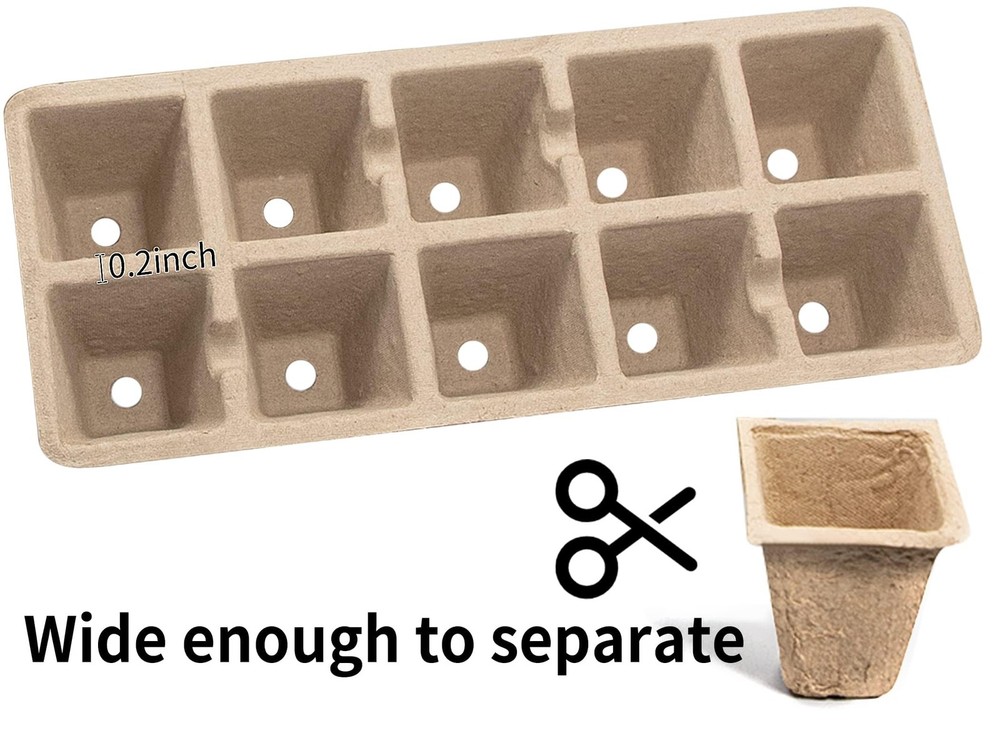 Seed Starter Tray 100 Cells, Biodegradable Peat Pots for Seedlings, 10 Pack 1...