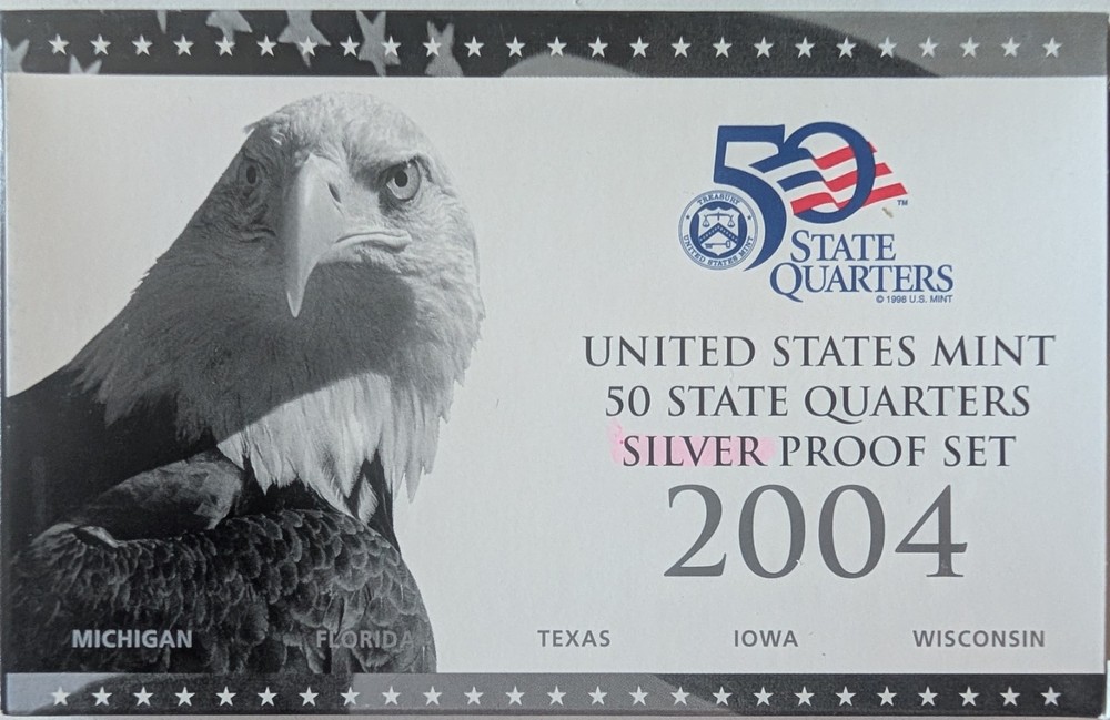 2004 US Mint Silver State Quarter Proof Set in Original Box with COA