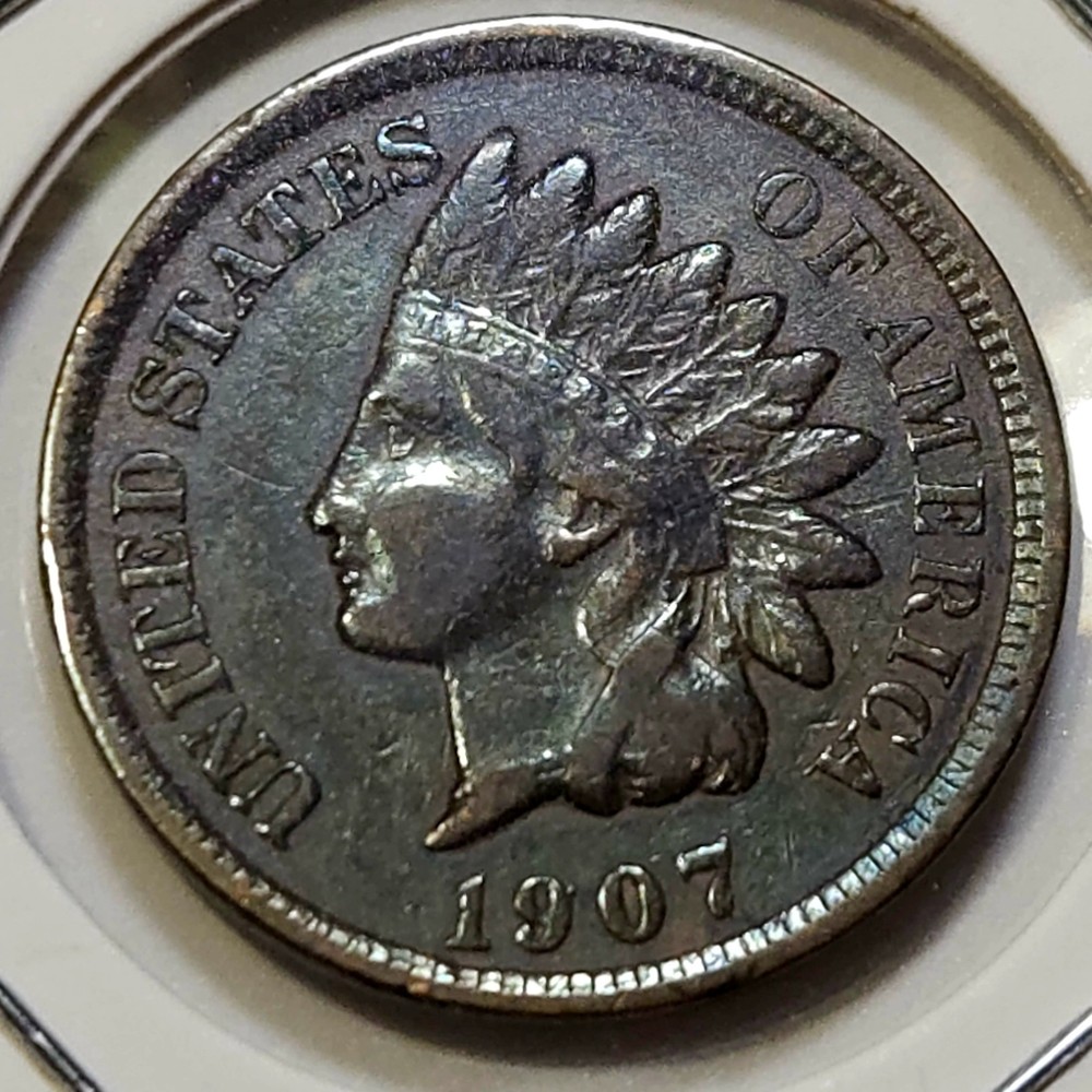 1907 Indian Head Cent - XF - Nice, Even Toning (Both Sides)