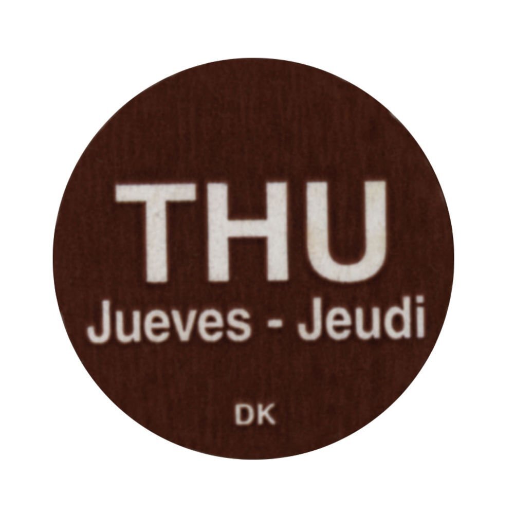 Daymark Thursday Labels Brown Tri-Lingual Rotation Colored Dot - 3/4"Dia 2000