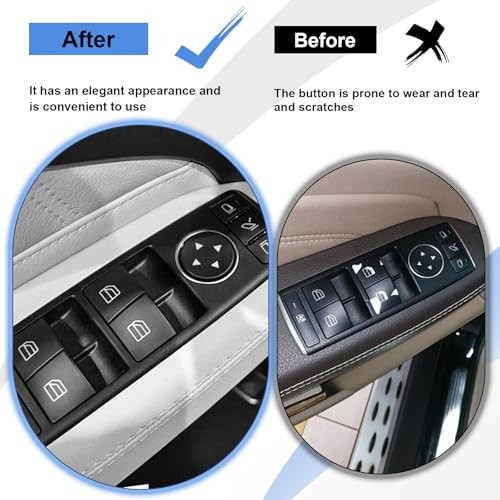 14PCS Inner Door Power Window Switch Replacement Button Trim Stickers Cover