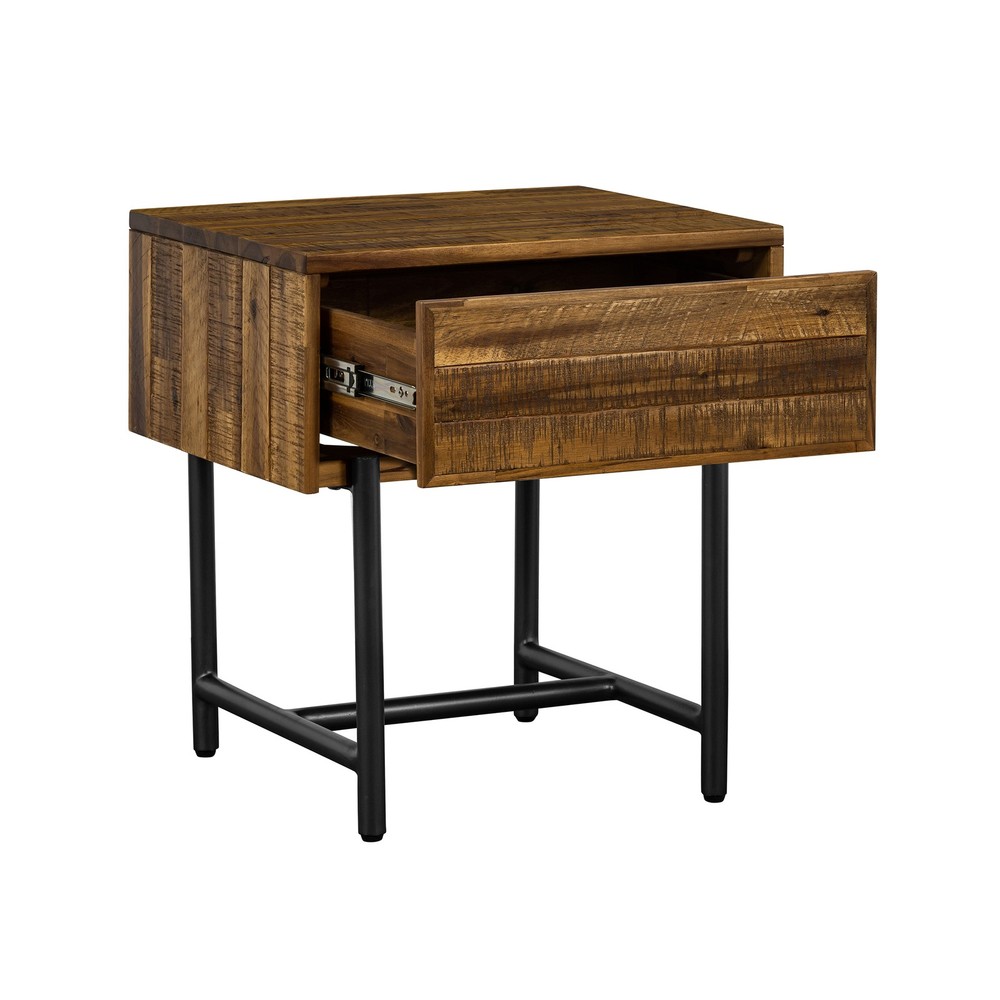 Cusco Rustic Acacia Single Drawer Night stand, Brown Single Box Product