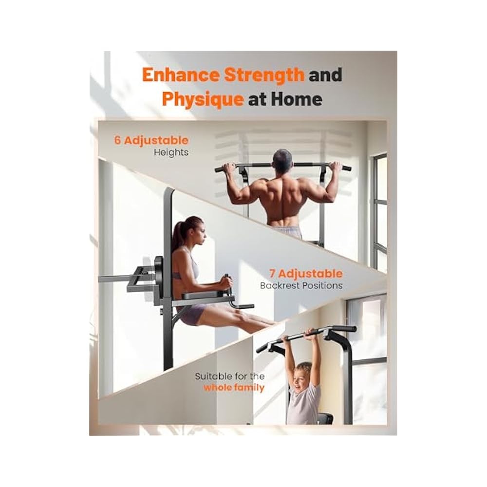 Non,Slip Pull Up Bar Station for 450LBS Weight Capacity, Dips, Pull Ups, and